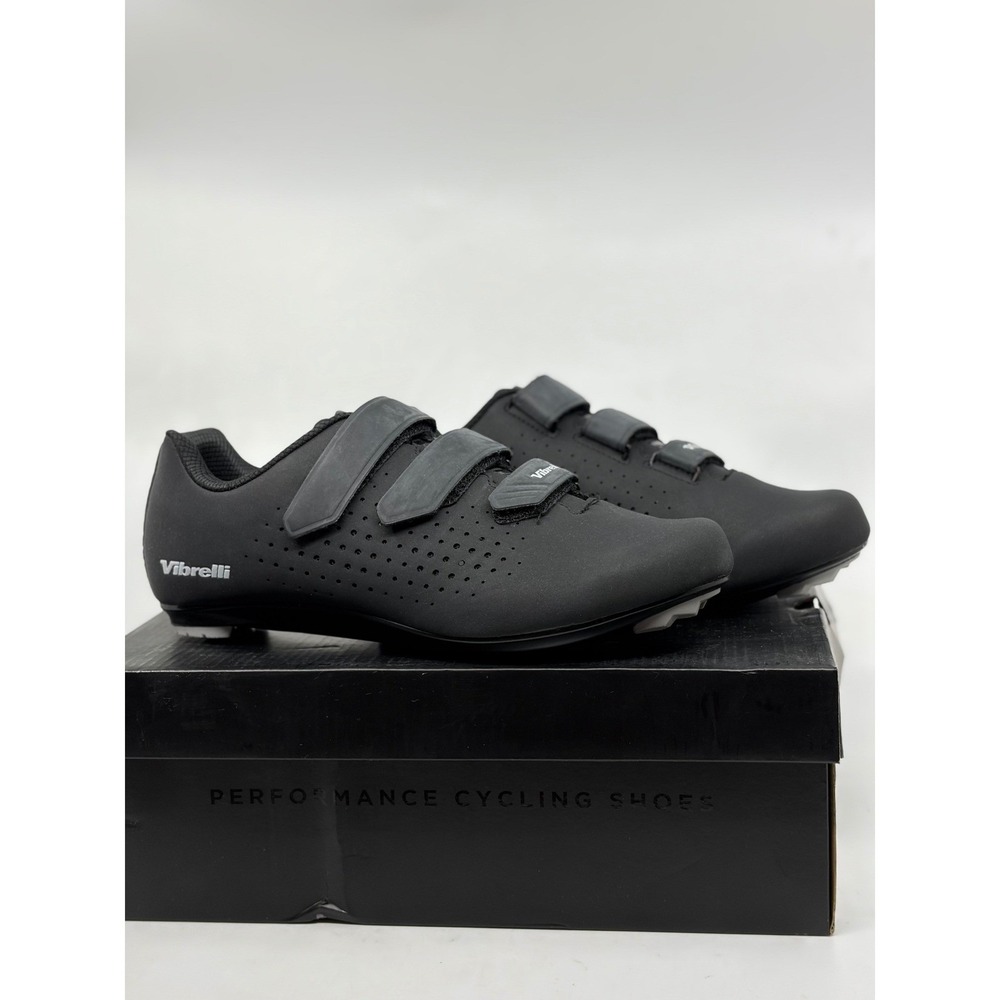 New Vibrelli Pace Mens Performance Cycling Shoes Black Road Spin Size 9 US/42 EU